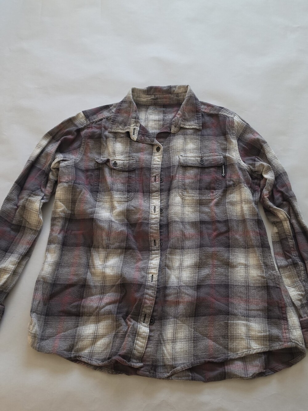 Wolverine Brown and Red Plaid Button-Up Shirt